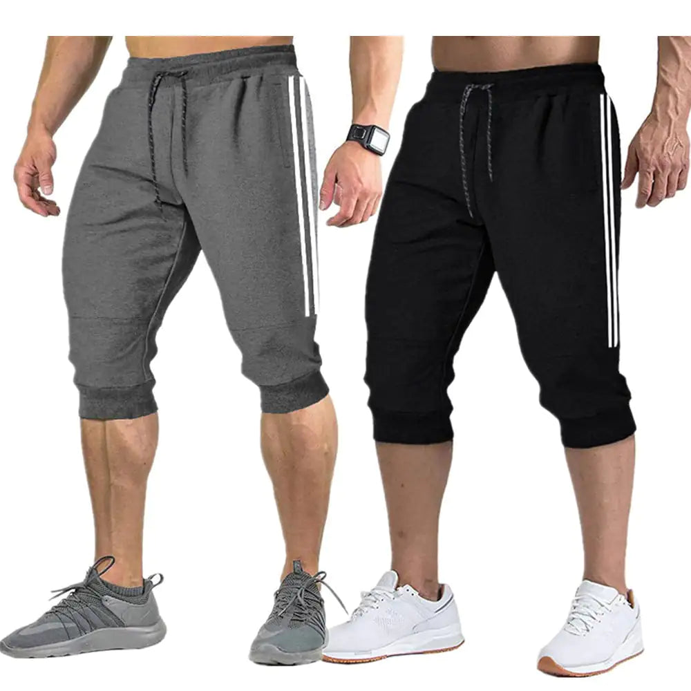 Casual Cropped Pants for Running and Jogging