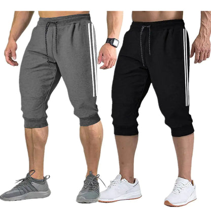Casual Cropped Pants for Running and Jogging