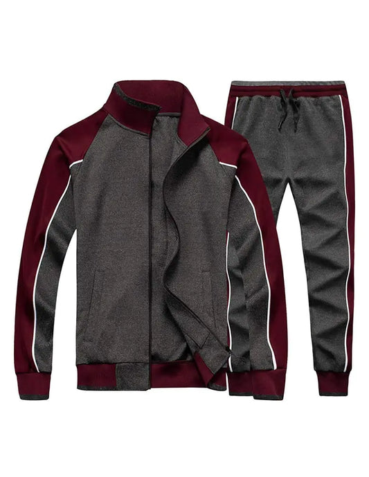 Tebreux Mens Tracksuits 2 Piece Outfit Jogging Suits Set Casual Long Sleeve Sports Sweatsuits Gray M